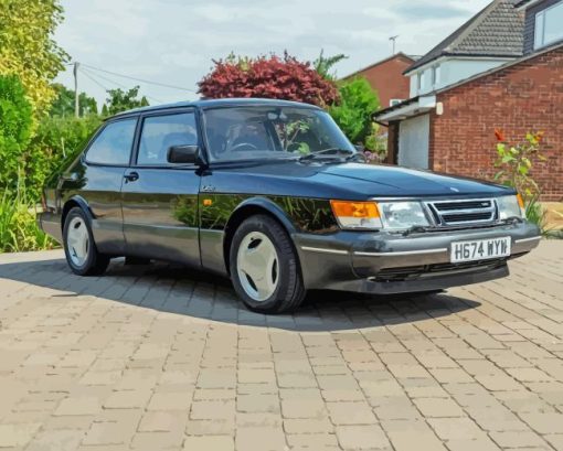 Black Saab 900 Turbo Diamond Painting