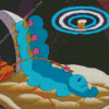 Blue Caterpillar Alice In Wonderland Diamond Painting