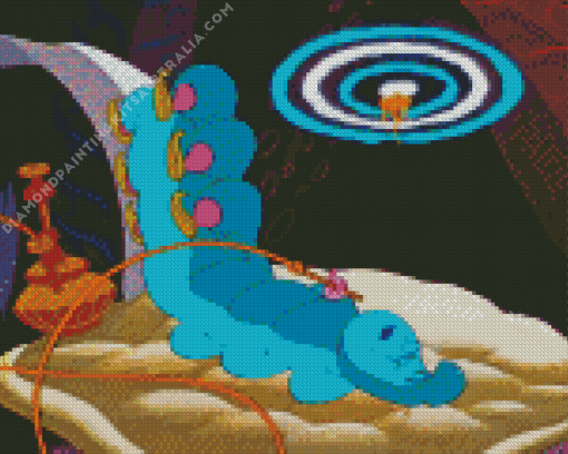 Blue Caterpillar Alice In Wonderland Diamond Painting