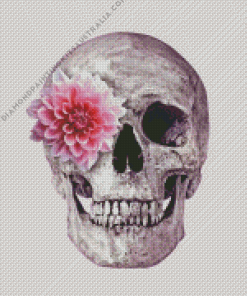 Floral Pink Skull Diamond Painting