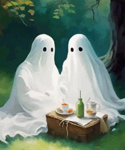 Ghost Couple Having Picnic Diamond Painting