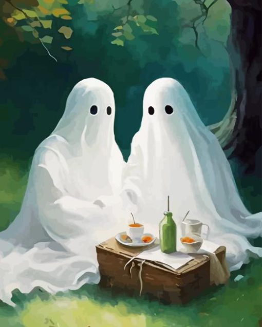 Ghost Couple Having Picnic Diamond Painting