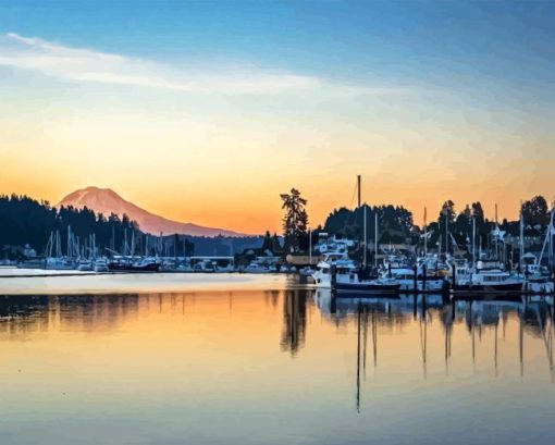 Gig Harbor At Sunset Diamond Painting