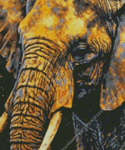 Gold And Black Elephant Diamond Painting