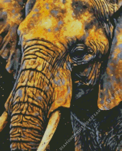 Gold And Black Elephant Diamond Painting