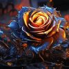 Golden Dark Rose Diamond Painting