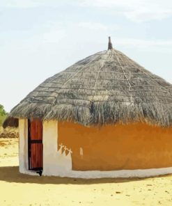 Huts In Desert Diamond Painting