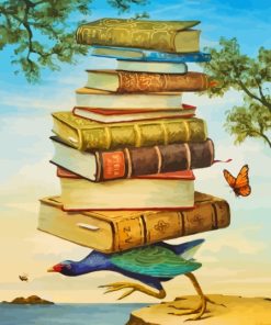 Kevin Sloan Bird And Books Diamond Painting