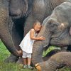 Little Girl Hugging Elephant Diamond Painting