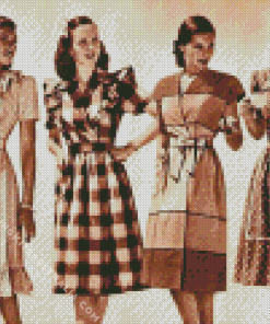 Monochrome 1940s Ladies Diamond Painting