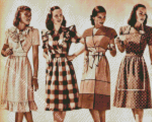 Monochrome 1940s Ladies Diamond Painting