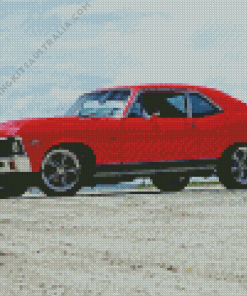 Red 1972 Nova Car Diamond Painting