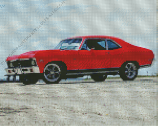 Red 1972 Nova Car Diamond Painting