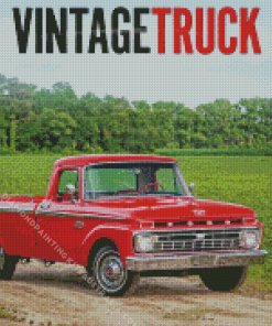 Red Vintage Truck Diamond Painting