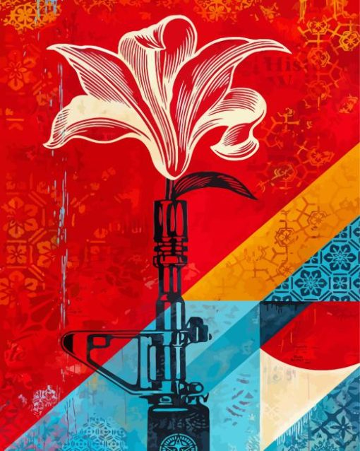 Shepard Fairey Lily Diamond Painting