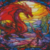 Stained Glass Dragon Diamond Painting