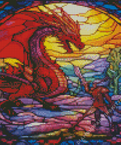 Stained Glass Dragon Diamond Painting