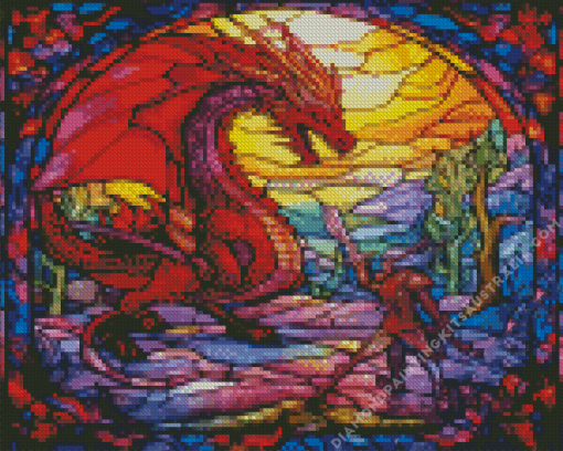 Stained Glass Dragon Diamond Painting