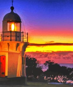 Sunset Ballina Lighthouse Diamond Painting