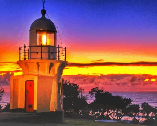 Sunset Ballina Lighthouse Diamond Painting