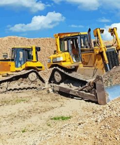 Yellow Bulldozer Diamond Painting