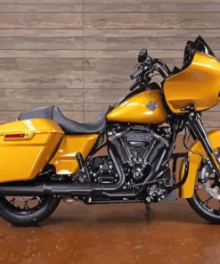 Yellow Harley Glide Diamond Painting