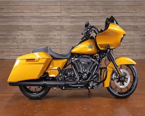 Yellow Harley Glide Diamond Painting