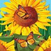 Yellow Sunflower Butterflies Diamond Painting