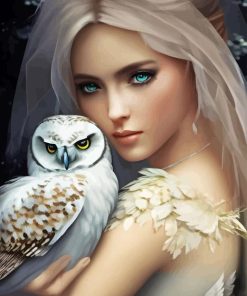 Young Lady With Owl Diamond Painting