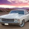 71 Chevelle Car At Sunset Diamond Painting