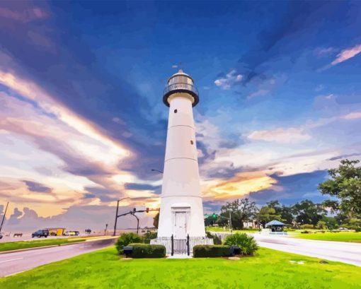 Biloxi Lighthouse Mississippi Diamond Painting