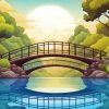 Cartoon Wooden Bridge Landscape Diamond Painting