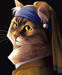 Cat With Pearl Earring Diamond Painting