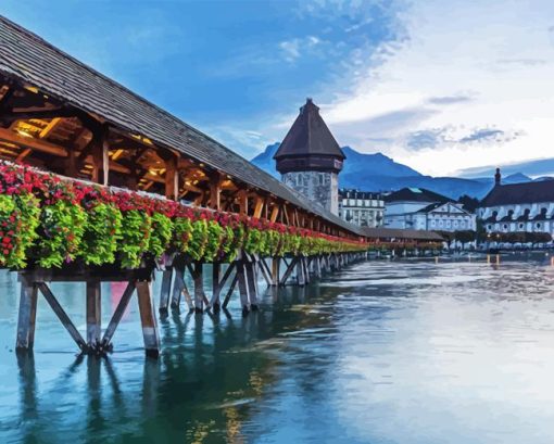 Chapel Bridge Lucerne Diamond Painting