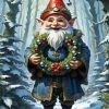 Christmas Dwarf In Snow Diamond Painting