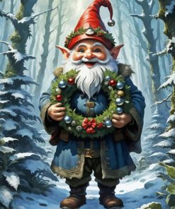 Christmas Dwarf In Snow Diamond Painting