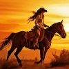 Cowgirl On Horse Diamond Painting