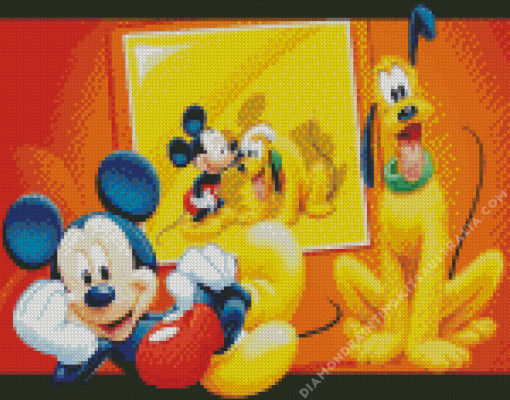 Disney Mickey And Pluto Diamond Painting