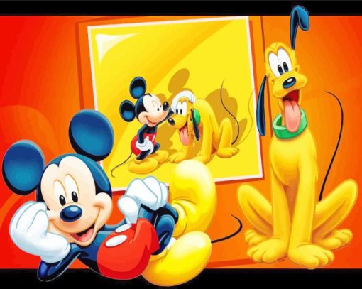 Disney Mickey And Pluto Diamond Painting