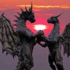 Dragons In Love With Sunset Diamond Painting