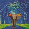 Elephant With Butterfly Wings Diamond Painting