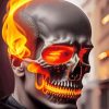 Fire Skull Diamond Painting