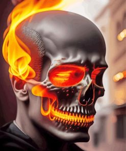 Fire Skull Diamond Painting