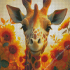 Giraffe And Sunflowers Diamond Painting