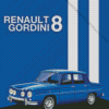 Illustration Renault 8 Car Diamond Painting