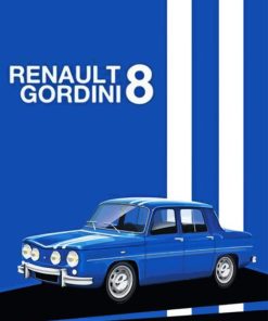 Illustration Renault 8 Car Diamond Painting