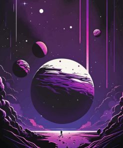 Illustration Purple Planet Diamond Painting