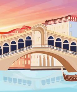 Illustration Rialto Bridge Venice Diamond Painting