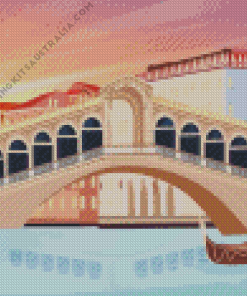 Illustration Rialto Bridge Venice Diamond Painting