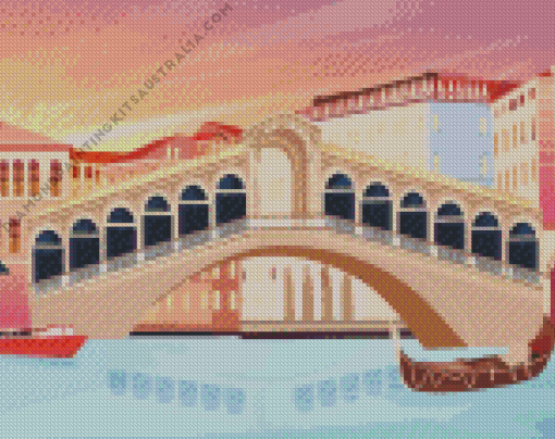 Illustration Rialto Bridge Venice Diamond Painting